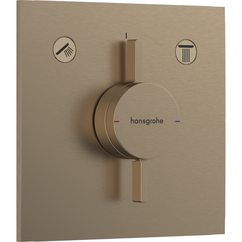 Bateria z mieszaczem do 2 odbiorników, podtynkowa Brąz Szczotkowany DuoTurn E HANSGROHE 75417140