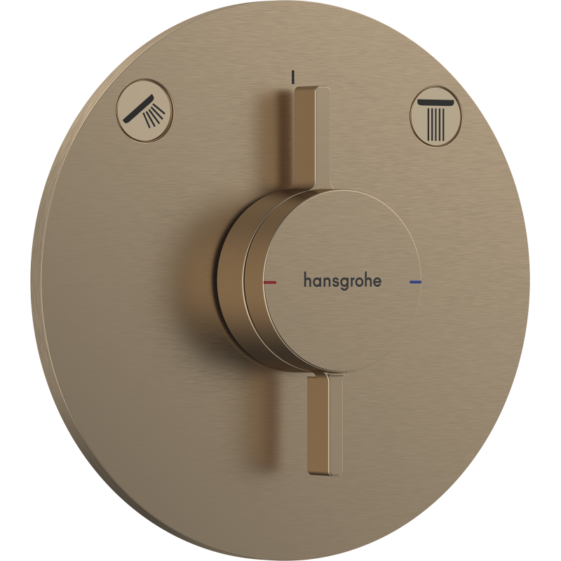 Bateria z mieszaczem do 2 odbiorników, podtynkowa Brąz Szczotkowany DuoTurn S HANSGROHE 75418140