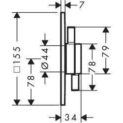Bateria z mieszaczem do 1 odbiornika, podtynkowa Chrom DuoTurn E HANSGROHE 75617000
