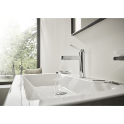 Jednouchwytowa bateria umywalkowa 100 z kompletem odpływowym Push-Open Chrom Finoris HANSGROHE 76010000