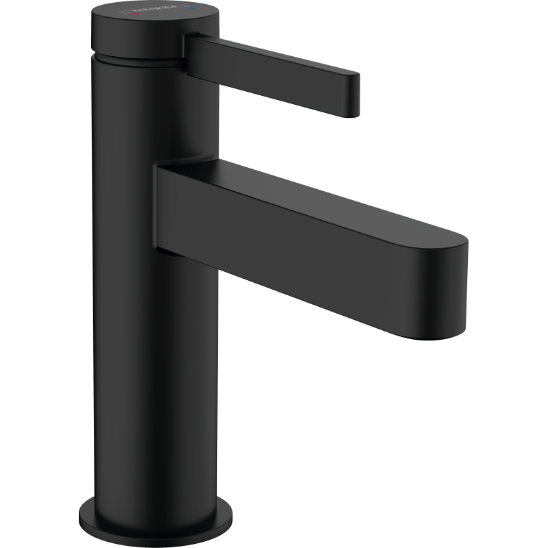 Jednouchwytowa bateria umywalkowa 100 z kompletem odpływowym Push-Open Czarny Matowy Finoris HANSGROHE 76010670