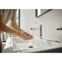 Jednouchwytowa bateria umywalkowa 110 z kompletem odpływowym z cięgłem Chrom Finoris HANSGROHE 76020000