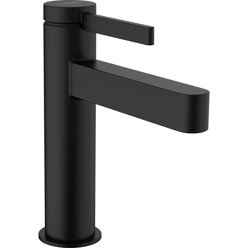 Jednouchwytowa bateria umywalkowa 110 z kompletem odpływowym z cięgłem Czarny Matowy Finoris HANSGROHE 76020670