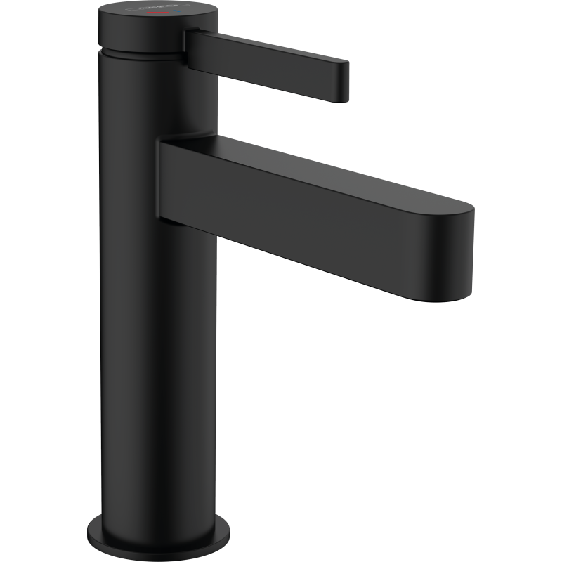 Jednouchwytowa bateria umywalkowa 110 CoolStart z kompletem odpływowym Push-Open Czarny Matowy Finoris HANSGROHE 76024670