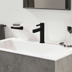 Jednouchwytowa bateria umywalkowa 110 CoolStart z kompletem odpływowym Push-Open Czarny Matowy Finoris HANSGROHE 76024670
