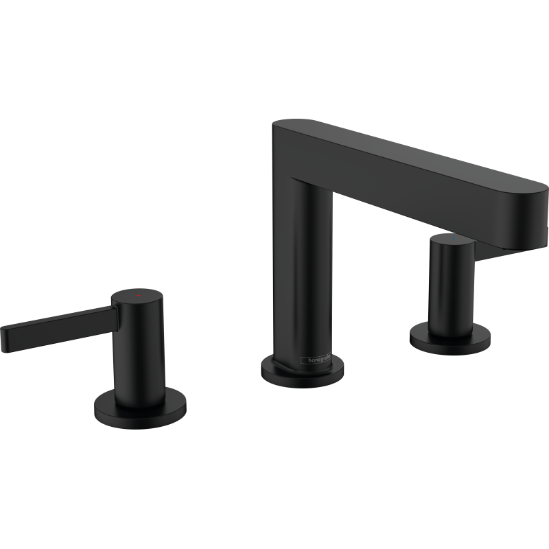 3-otworowa bateria umywalkowa 110 z kompletem odpływowym Push-Open Czarny Matowy Finoris HANSGROHE 76033670
