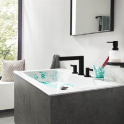 3-otworowa bateria umywalkowa 110 z kompletem odpływowym Push-Open Czarny Matowy Finoris HANSGROHE 76033670