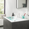 3-otworowa bateria umywalkowa 110 z kompletem odpływowym Push-Open Biały Matowy Finoris HANSGROHE 76033700