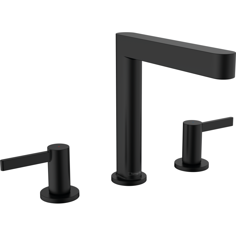 3-otworowa bateria umywalkowa 160 z kompletem odpływowym Push-Open Czarny Matowy Finoris HANSGROHE 76034670