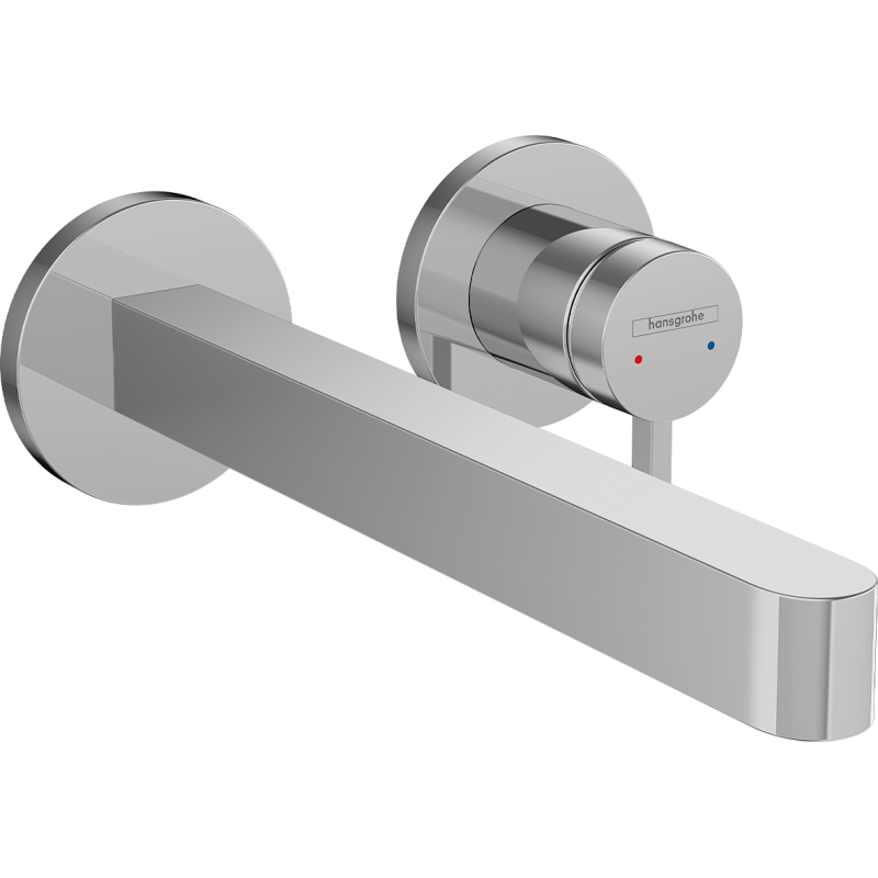 Jednouchwytowa bateria umywalkowa z wylewką 22,8 cm, ścienna, podtynkowa Chrom Finoris HANSGROHE 76050000