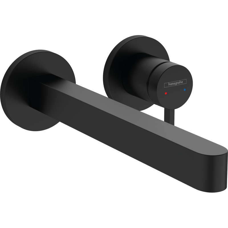Jednouchwytowa bateria umywalkowa z wylewką 22,8 cm, ścienna, podtynkowa Czarny Matowy Finoris HANSGROHE 76050670