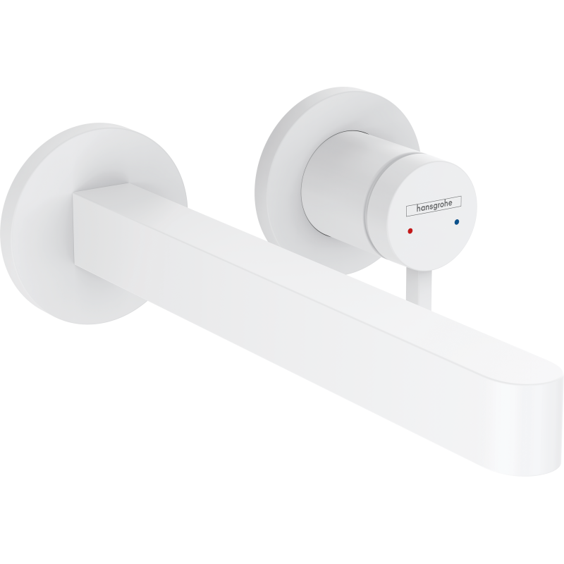 Jednouchwytowa bateria umywalkowa z wylewką 22,8 cm, ścienna, podtynkowa Biały Matowy Finoris HANSGROHE 76050700