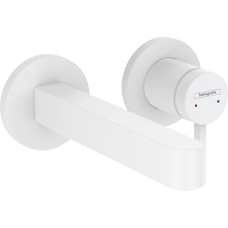 Jednouchwytowa bateria umywalkowa z wylewką 16,8 cm, ścienna, podtynkowa Biały Matowy Finoris HANSGROHE 76051700