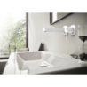 Jednouchwytowa bateria umywalkowa z wylewką 16,8 cm, ścienna, podtynkowa Biały Matowy Finoris HANSGROHE 76051700