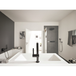 Jednouchwytowa bateria umywalkowa 230 z wyciąganą wylewką 2jet i kpl. odpływ. Push-Open Czarny Matowy Finoris HANSGROHE 76063670