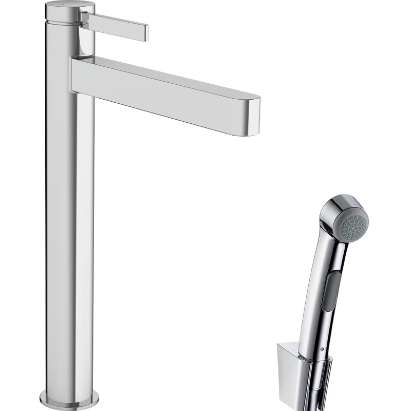 Jednouchwytowa bateria umywalkowa 260 z główką Bidette i wężem 160 cm, kpl odpływowy Push-Open Chrom Finoris HANSGROHE 76220000