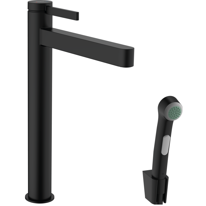 Bateria umywalkowa 260 z główką Bidette i wężem 160 cm, kpl odpływowy Push-Open Czarny Matowy Finoris HANSGROHE 76220670