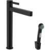 Bateria umywalkowa 260 z główką Bidette i wężem 160 cm, kpl odpływowy Push-Open Czarny Matowy Finoris HANSGROHE 76220670