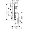 Jednouchwytowa bateria wannowa, podtynkowa do iBox universal Chrom Finoris HANSGROHE 76416000