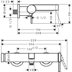 Jednouchwytowa bateria wannowa, natynkowa Biały Matowy Finoris HANSGROHE 76420700
