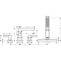 4-otworowa bateria na brzeg wanny, sBox Czarny Matowy Finoris HANSGROHE 76444670