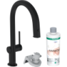 FilterSystem 210 1jet z wyciąganą wylewką, sBox, zestaw startowy Czarny Matowy Aqittura M91 HANSGROHE 76800670