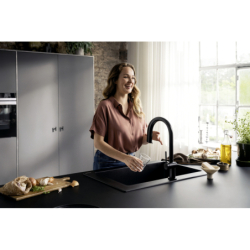 FilterSystem 210 1jet z wyciąganą wylewką, sBox, zestaw startowy Czarny Matowy Aqittura M91 HANSGROHE 76800670