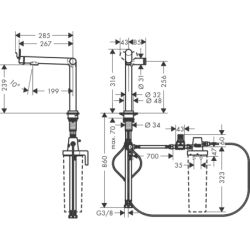 FilterSystem 240 1jet Chrom Aqittura M91 HANSGROHE 76804000