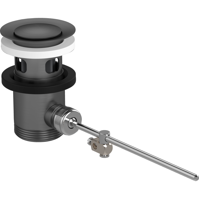 Komplet odpływowy z cięgłem do umywalek i bidetów Czarny Chrom Szczotkowany HANSGROHE 94139340