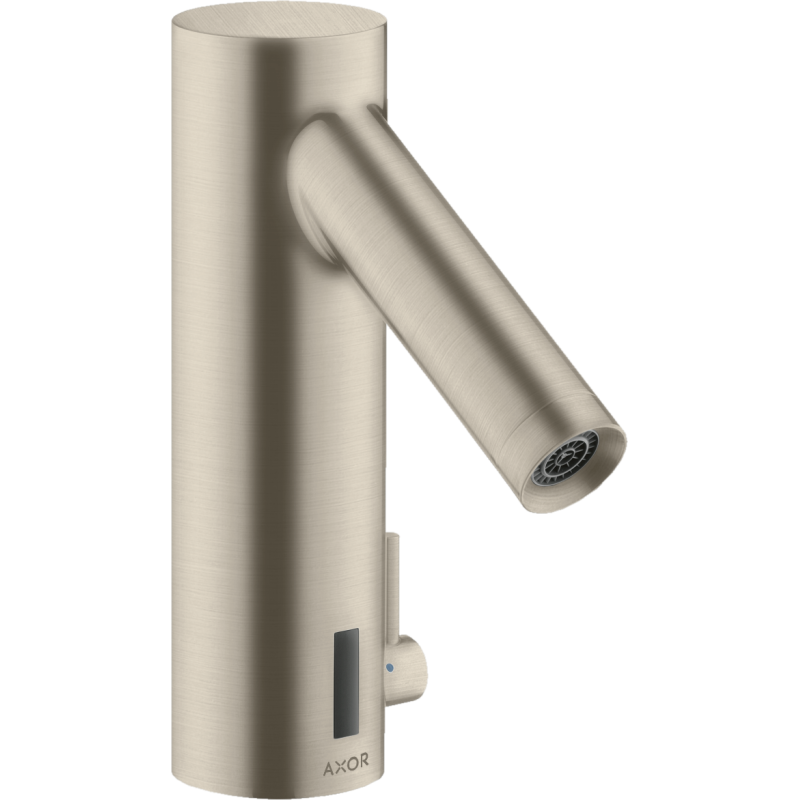 Elektroniczna bateria umywalkowa z bieżącą regulacją temperatury, zasilana baterią Nikiel Szczotkowany Starck AXOR 10101820