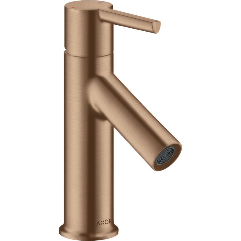 Bateria umywalkowa 80 do małych umywalek z kpl odpływowym z cięgłem Czerwony Złoty Szczotkowany Starck AXOR 10102310