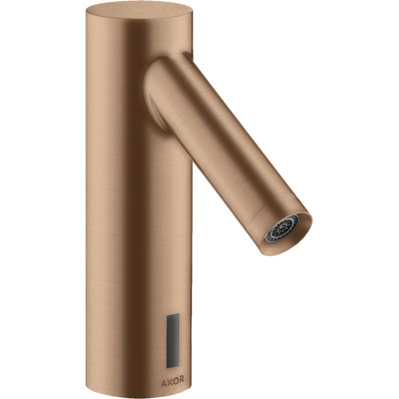 Elektroniczna bateria umywalkowa z regulacją temperatury, zasilana baterią Czerwony Złoty Szczotkowany Starck AXOR 10106310