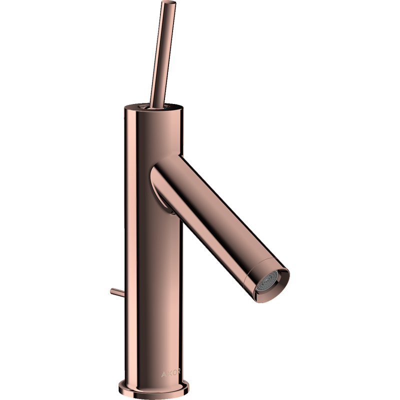 Jednouchwytowa bateria umywalkowa 90 z uchwytem Pin i kpl odpływowym z cięgłem Czerwony Złoty Polerowany Starck AXOR 10111300