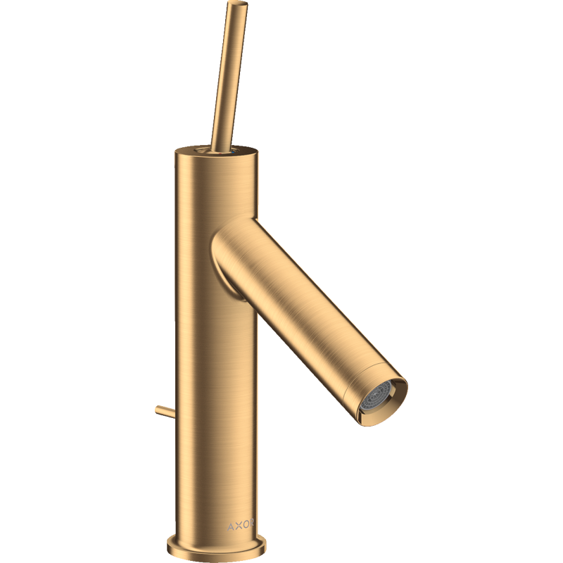 Jednouchwytowa bateria umywalkowa 90 z uchwytem Pin i kompletem odpływowym z cięgłem Mosiądz Szczotkowany Starck AXOR 10111950
