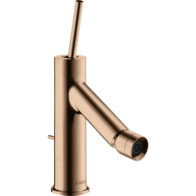Jednouchwytowa bateria bidetowa z uchwytem Pin i kompletem odpływowym z cięgłem Czerwony Złoty Polerowany Starck AXOR 10211300
