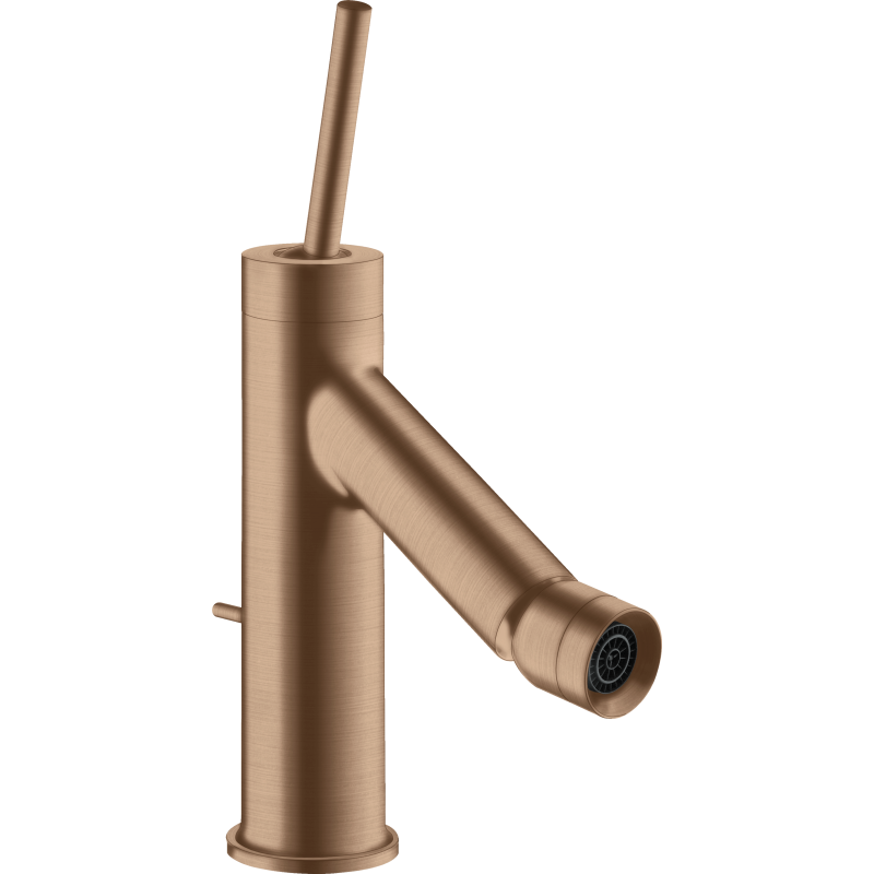 Jednouchwytowa bateria bidetowa z uchwytem Pin i kompletem odpływowym z cięgłem Czerwony Złoty Szczotkowany Starck AXOR 10211310