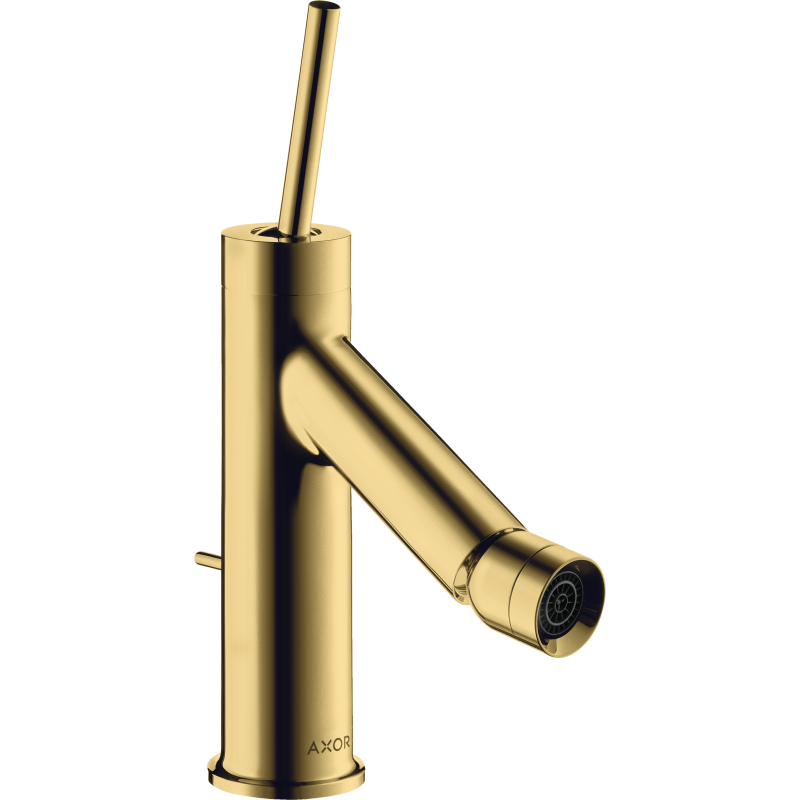 Jednouchwytowa bateria bidetowa z uchwytem Pin i kompletem odpływowym z cięgłem Złoty Optyczny Polerowany Starck AXOR 10211990