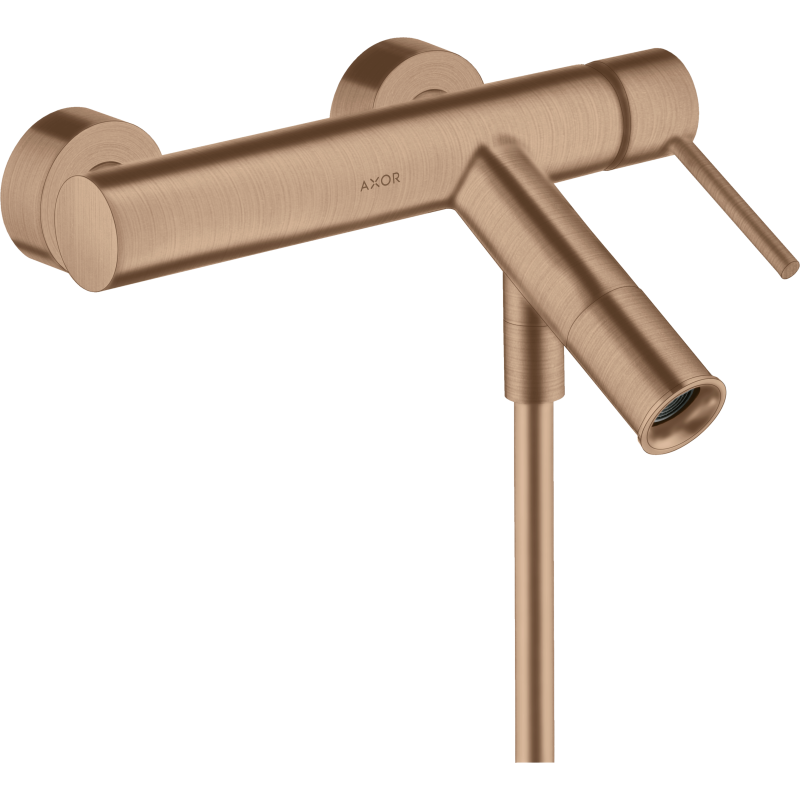 Jednouchwytowa bateria wannowa z uchwytem Pin, natynkowa Czerwony Złoty Szczotkowany Starck AXOR 10411310