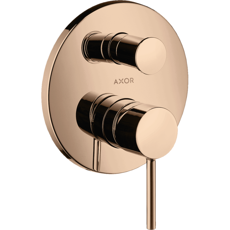 Jednouchwytowa bateria wannowa z uchwytem Pin, podtynkowa Czerwony Złoty Polerowany Starck AXOR 10418300