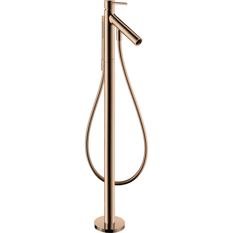 Jednouchwytowa bateria wannowa z uchwytem Pin, wolnostojąca Czerwony Złoty Polerowany Starck AXOR 10456300