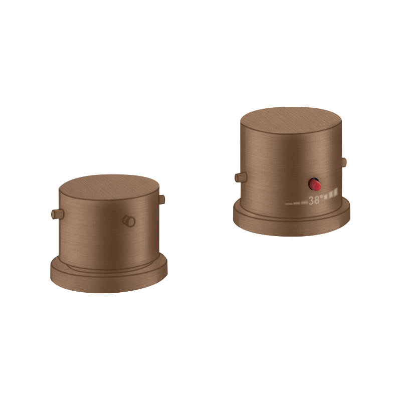 2-otworowa bateria termostatyczna na brzeg wanny z uchwytami Zero Czerwony Złoty Szczotkowany Starck AXOR 10480310