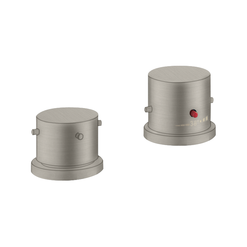 2-otworowa bateria termostatyczna na brzeg wanny z uchwytami Zero Stal Szlachetna Optyczna Starck AXOR 10480800