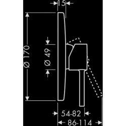 Jednouchwytowa bateria prysznicowa z uchwytem Pin, podtynkowa Czarny Chrom Polerowany Starck AXOR 10616330