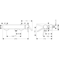 Jednouchwytowa bateria prysznicowa, natynkowa Czerwony Złoty Polerowany Starck AXOR 10665300