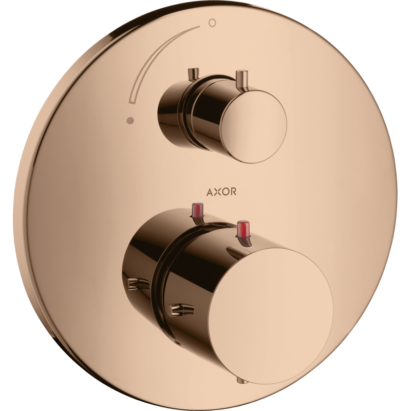 Bateria termostatyczna z zaworem odcinającym do 1 odbiornika, podtynkowa Czerwony Złoty Polerowany Starck AXOR 10700300