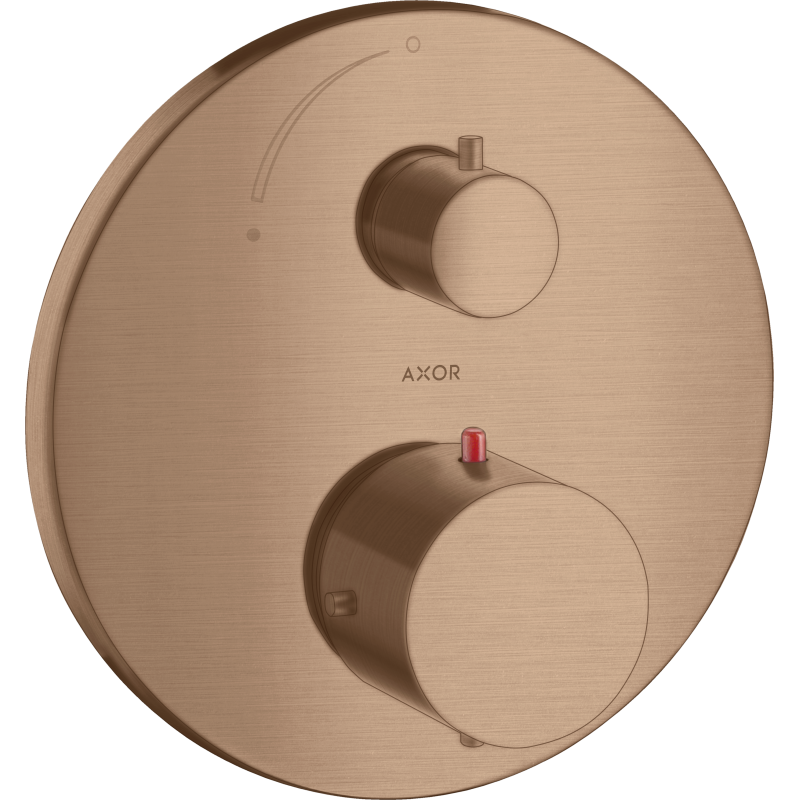 Bateria termostatyczna z zaworem odcinającym do 1 odbiornika, podtynkowa Czerwony Złoty Szczotkowany Starck AXOR 10700310
