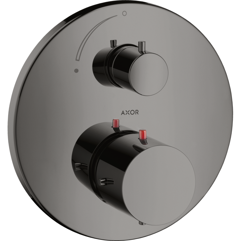 Bateria termostatyczna z zaworem odcinającym do 1 odbiornika, podtynkowa Czarny Chrom Polerowany Starck AXOR 10700330