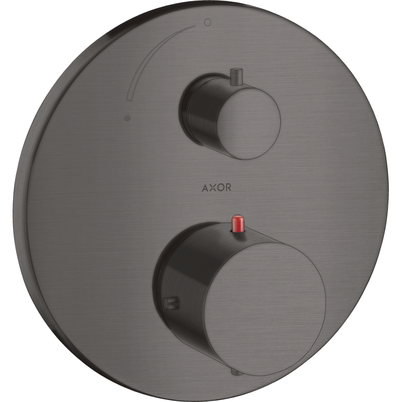 Bateria termostatyczna z zaworem odcinającym do 1 odbiornika, podtynkowa Czarny Chrom Szczotkowany Starck AXOR 10700340