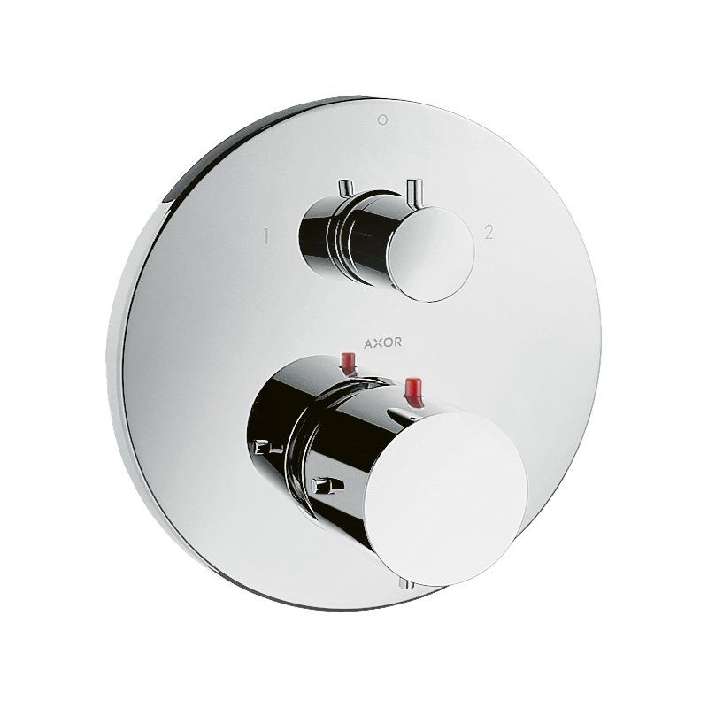 Bateria termostatyczna z zaworem odcinająco-przełączającym do 2 odbiorników, podtynkowa Chrom Starck AXOR 10720000