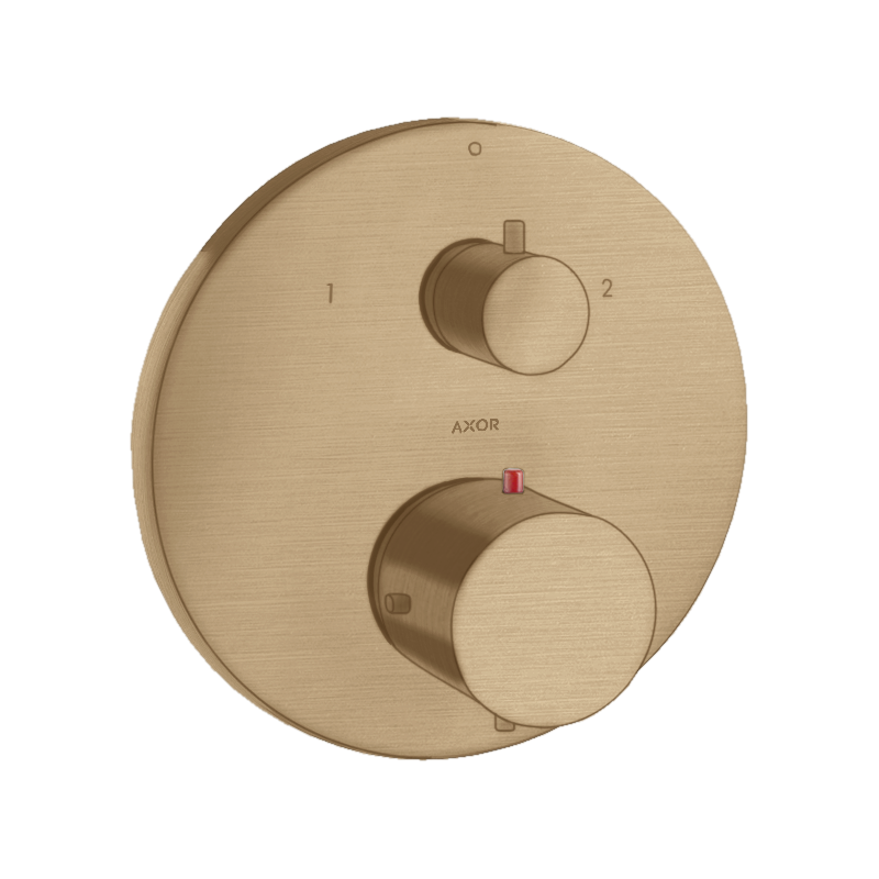 Bateria termostatyczna z zaworem odcinająco-przełączającym do 2 odbiorników, podtynkowa Brąz Szczotkowany Starck AXOR 10720140